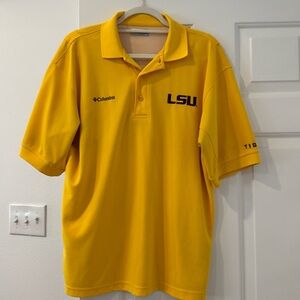 Columbia PFG perfect cast polo LSU yellow size small